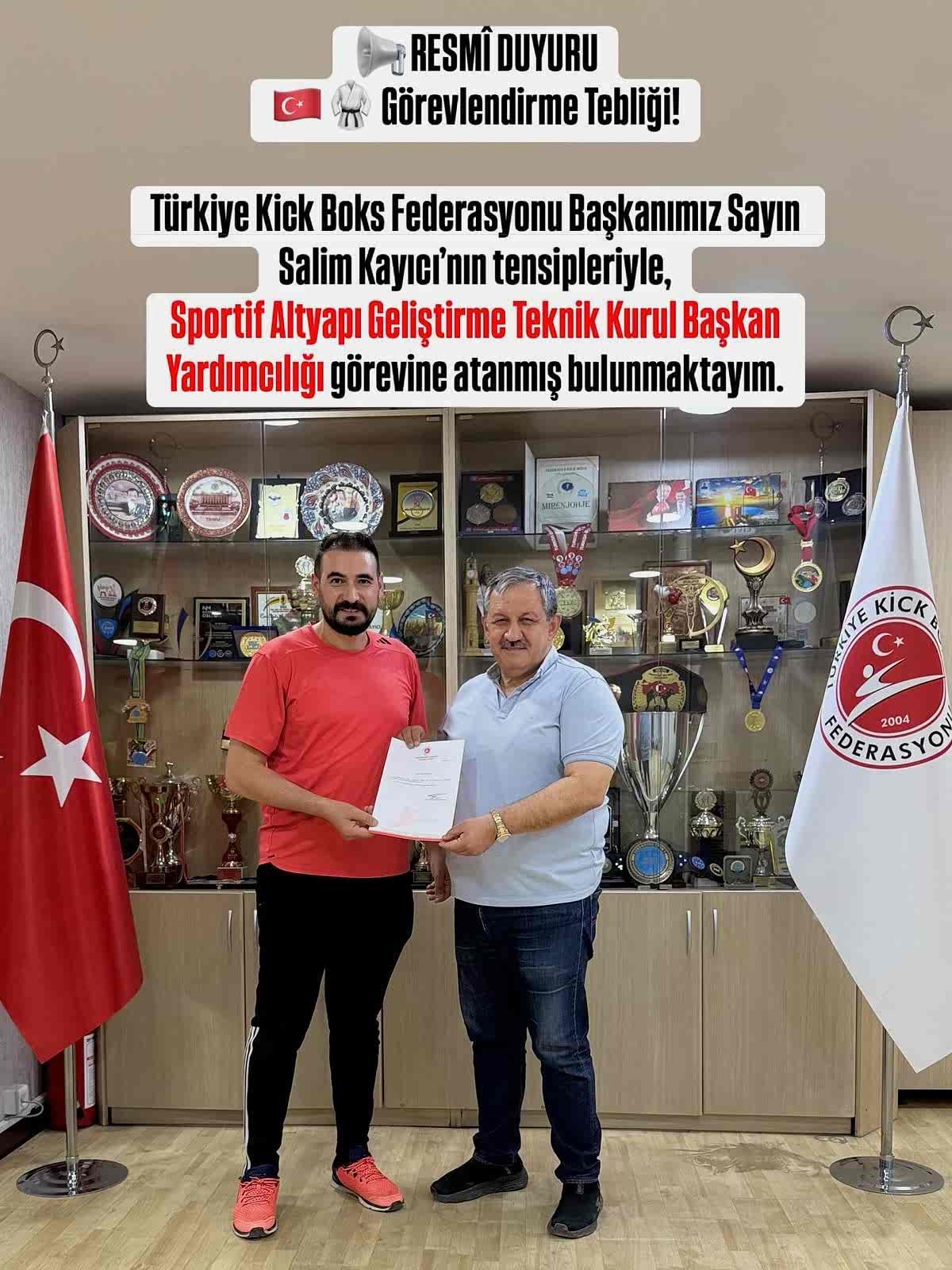 	SPORTİF ALT YAPI TEKNİK KURUL BAŞKAN YARDIMCILIĞI 	GENÇLER POİNT FİGHTİNG  TEKNİK KURUL BAŞKAN YARDIMCILIĞI Görevlerini şahsıma tevdi ederek duyduğu güven İçin Sayın Salim KAYICI Başkanımıza şükranlarımı sunuyorum…